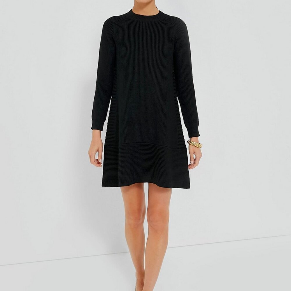 Pomander Place Tuckernuck Black Ainsley Sweater Dress Long Sleeve Mini Medium